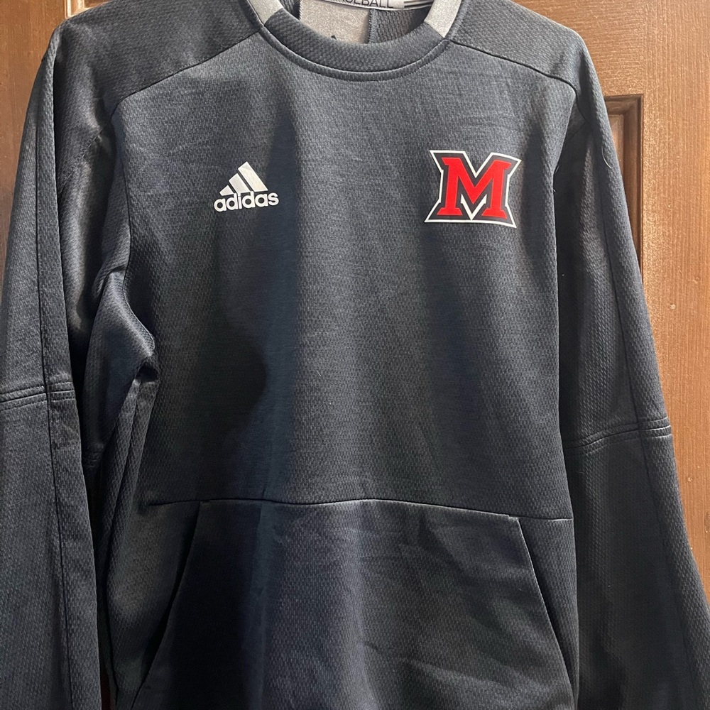 Miami Adidas Men's Charcoal Crewneck Sweater